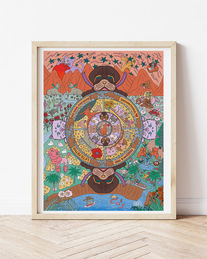 Doggy Mandala illustration in frame by Yuka Osaka