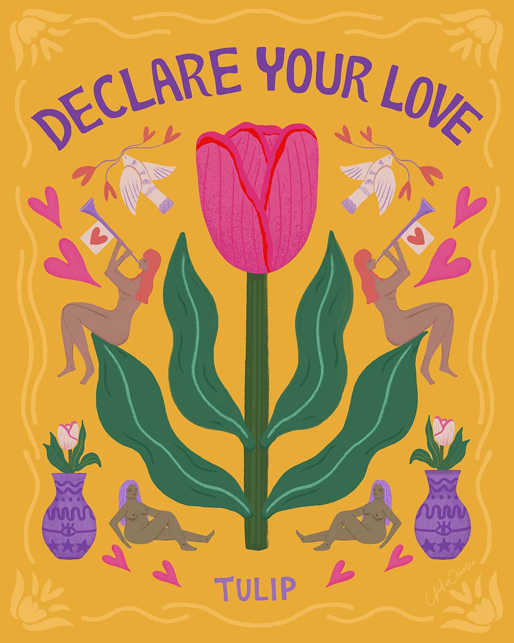 Declare Your Love  Tulip art print by Yuka Osaka